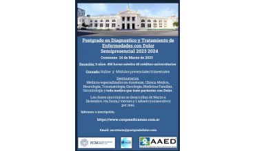 Imagen CURSO DE POSTG. EN DIAGNÓSTICO Y TTO. DE  ENFERMEDADES CON DOLOR. MODALIDAD SEMIPRESENCIAL 2023-2024