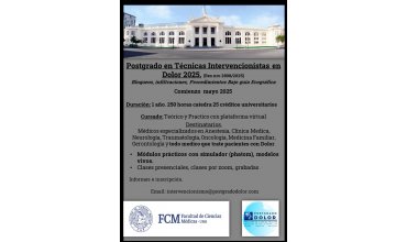 Imagen CURSO DE POST GRADO EN TECNICAS INTERVENCIONISTA EN  DOLOR. 2025