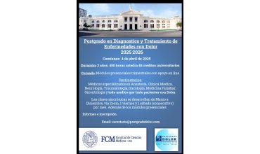 Imagen CURSO POST GRADO DIAGNÓSTICO Y TRATAMIENTO DE ENFERMEDADES CON DOLOR. 2025 2026